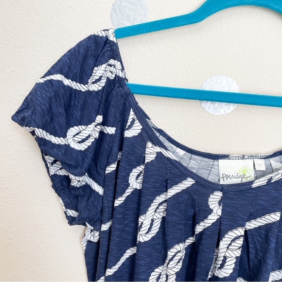 Porridge Nautical Knot Wide Neckline Puff Sleeve Top - Picture 5 of 7